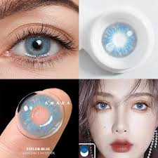 AMARA lensa kontak warna untuk mata 2 buah TAYLOR abu-abu lensa berwarna  hijau murid cantik tahunan Makeup kosmetik lensa kontak