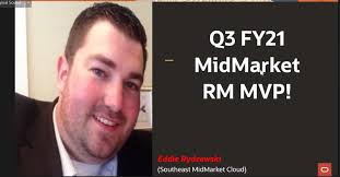 I am honored to have been named the Oracle North America Cloud MidMarket RM  MVP for Q3FY21.