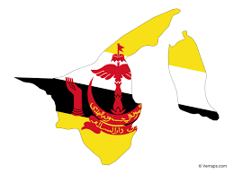Map is showing brunei a small country on the north coast of the island of borneo, bordering the south china sea and brunei bay. Flag Map Of Brunei Free Vector Maps