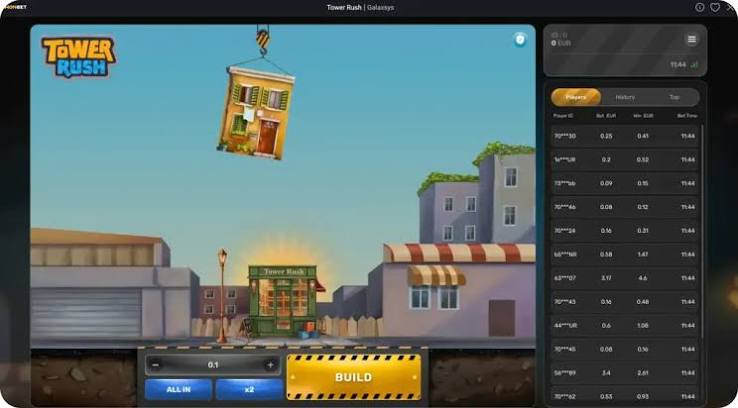 Tower Rush - Spelen Online bij de Beste Casinos | RTP 98.5%