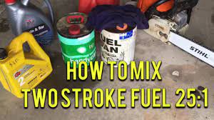 A chainsaw fuel mix chart should follow this golden rule. How To Mix 2 Stroke Fuel For Your Chainsaw 25 1 Youtube