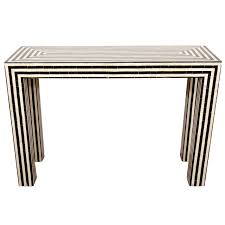 Black And White Striped Console Table Indian Bone Inlay Black White Striped Console 1stdibs Com Inlay Furniture Bone Inlay Bone Inlay Furniture
