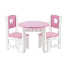 18 Inch Doll Furniture Lovely Pink And White Table And 2 Chair Dining Set With Beautiful Star Motif Fits American Girl Dolls Walmart Com Doll Furniture 18 Inch Doll