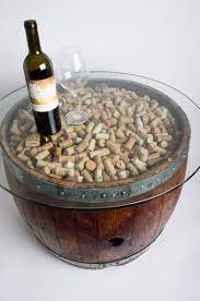 Did you see the new cork coffee table from ikea? Natural Wine Barrel Coffee Table With Cork And Glass Top Alpine Wine