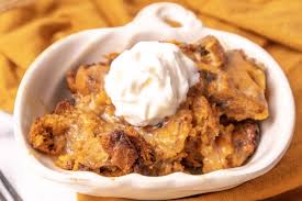 This rich, satisfying pudding is lovely by itself, but the crème fraîche garnish adds a tangy smooth complement. Easy Slow Cooker Pumpkin Bread Pudding Recipe Sweet Cs Designs