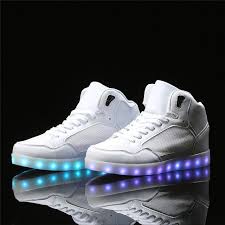 Fashion 8 Colors Men Led Shoes 2017 Autumn Winter High Top Growing Shoes For Man Luminous Shoes White Black Lig Top Shoes For Men Led Shoes Mens Casual Shoes