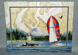 Betty Vestuto Chart Art Print Sailing Pacific Nw Puget Sound
