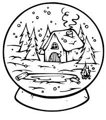 Snow globe find the letter worksheets. Snow Globe Coloring Page Worksheets 99worksheets