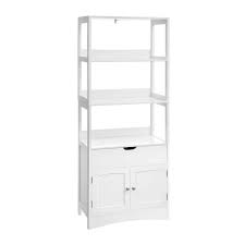 Armadietto Da Bagno Mobiletto Alto Libreria Autoportante Con 3 Ripiani Aperti 1 Cassetto E 1 Armadietti Da Bagno Armadietto Mobiletto