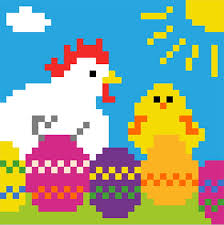 A hedgehog is any of the spiny mammals of the subfamily erinaceinae, in the order eulipotyphla. Poule Et Poussin De Paques Pixel Art