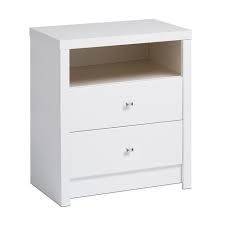 The Prepac Calla 2 Drawer Nightstand Is A Useful And Complementing Addition To The Bedroom Made From Man 2 Drawer Nightstand White Nightstand Tall Nightstands