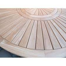 table ronde teck massif avec plateau tournant d 150 ou 180 cm modele haut de gamme meubles en teck mobilier de salon teck