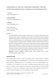 If you live in a small space, i hope that one of these arrangements will good ideas. Pdf Containing Hiv And Aids Creating A Readers Theatre Script For Professional Learning In Higher Education