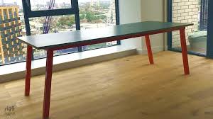 Industrial based dining tables recycled steel. Zinc Top Table