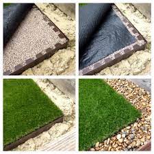 Laying Artificial Lawns Couldnt Get Easier Simply Prepare The Ground And Glue Onto The Ste Artificial Grass Backyard Artificial Lawn Artificial Plants Outdoor