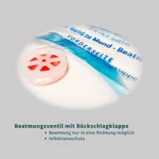 Cpr maske (suni solunum maskesi). Beatmungstuch Mit Ruckschlagventil Als Mundschutz Rettei