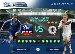The nations league match between germany and france will start at 7:45pm (bst). France Vs Germany Preview Fifa World Cup 2014 Quarter Finals Epl Index Unofficial English Premier League Opinion Stats Podcasts