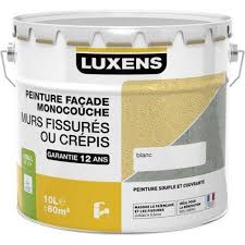 La peinture luxens haut pouvoir couvrant blanche satinée est commercialisée par leroy merlin. Peinture Facade Murs Fissures Luxens Blanc 10 L Peinture Facade Peinture Monocouche Facade