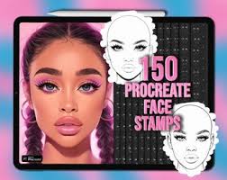 Base Procreate Face Stamps. Procreate Head Base Stamps. Female Face  Procreate Stamps. Face Procreate Brushes
