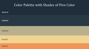 Color Palette With Five Shade Ebony Clay Pickled Bluewood Heathered Gray  New Orleans Sandy Brown PPT PowerPoint