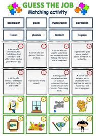 Guess The Job Matching Activity Worksheet Free Esl Printable Worksheets Made By Teachers Job Matching Activity Activities