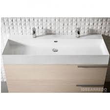 Mobile bagno sospeso moderno 120 cm con cassettoni, specchio e applique led. Arredo Bagno Moderno Doppio Lavabo 120 Cm Bmt Mercury