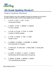 Jun 07, 2021 · grade 7 vocabulary worksheets printable may be used by anyone at home for teaching and understanding goal. 4th Grade Spelling Words 1 Grade 4 Vocabulary Worksheet Printable Pdf Download