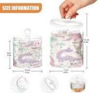 Dinosaur Animal 2 Pack Clear Plastic Storage Jar, Clear Plastic Jars  Organizing, Qtip Holder Bathroom Container