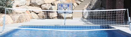 Turn your pool in to a sports court with our swimming pool basketball hoops. Basketball Volleyball Combo Swimshape