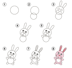 Ce sera un lapin pour pâques.pourquoi pas réaliser ce dessin pour décorer la maison ou ta classe pour pâques 😉 ah , j'oubliais : Apprendre A Dessiner Un Lapin