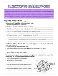 Earthworm Dissection Lab And Key By Science Guys Tpt
