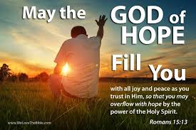 Image result for images hope by the power of the Holy Spirit