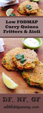 Low Fodmap Curry Quinoa Fritters And Aioli Fodmap Diet Recipes Low Fodmap Recipes Low Fodmap Diet Recipes