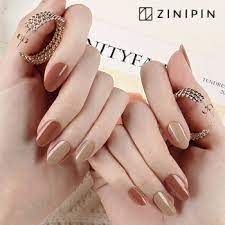 楽天市場 月間優良ショップ受賞 ネイルシール ベーシックベージュブラウン 22枚入 ジェルネイルシール ジニピン ジェルネイル 貼るだけ 簡単 セルフネイル ネイルシート ベージュ ブラウン シンプル 無地 ネイルステッカー フルカバー kb00068 zinipi 簡単