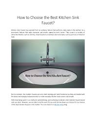 how to choose the best kitchen sink faucet?