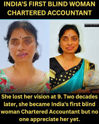 💫 She proved that blindness can't stop brilliance! 💪 🔥 Meet India's First Blind Woman Chartered Accountant — an inspiration for millions! 🙌 When darkness fell on her life, Rajani Gopalkrishna held