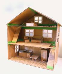Poppenhuis Doll House Met Afbeeldingen Poppenhuizen Kartonnen Huizen Barbiehuis