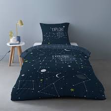 Housse De Couette 1 Taie Science Kid 100 Coton 52 Fils Brille Dans Le Noir Decoratie La Redoute En 2020 Housse De Couette 140x200 Housse De Couette Parure De Lit