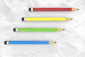 Illustration Of Colorful Pencil In 2020 Pencil And Paper Colored Pencils Crumpled Paper