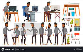 Premium Office Employee Working In Office With Working Gesture Illustration Download In Png Vector Format Man Office Business Stock Images Arab Men