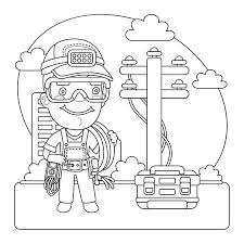 Construction workers coloring book pages … Coloring Cartoon Ilustracion De Stock Libres De Derechos Stocklib