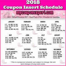 2018 Coupon Insert Schedule Courtesy Of Mycouponexpert Com Coupon Inserts Coupons Sunday Coupons