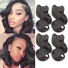 With dark red hair color, a mix of straight and wavy locks is hot. Amazon Com 4bundles Brazilian Body Wave Virgin Hair Extension Human Hair Bundles 8 Short Human Hair Virgin Brazilian Hair Weaves 50g Pcs Human Hair Extensions Natural Color 8 X4 Body Natural Beauty