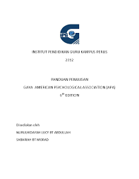 Makalah makalah diketik dalam satu muka halaman pada kertas ukuran a4 dengan format satu kolom panjang. Pdf Panduan Apa 2012 Edisi Ke 6 Siti Fatimah Hassan Academia Edu