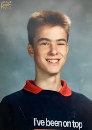 When my aunt married a man from the UK, he gifted me a sweatshirt promoting  London's double decker buses. Unfortunately, the bus got cropped for the  school photo."