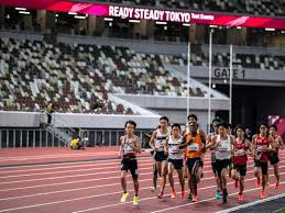 Men's long jump qualifying round. Covid 19 Tokyo S Olympic Stadium Holds Track And Field Test Event Minus Fans Sport Gulf News