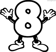 Download and print these free coloring pages. Number 8 With Arms And Legs Coloring Page Coloringall