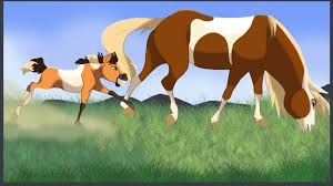 Picture is of a baby horse and its mother drawn on 8.5 x 11 inch white paper with pencil and colored with crayons. Spirit And Rain Fan Art Rain And Thunder Spirit And Rain Spirit The Horse Spirit Drawing
