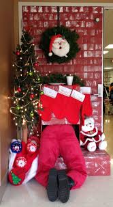 Santa In Fireplace Santa In Chimney Door Decoration Christmas Door Decorating Contest Christmas Door Decorations Holiday Door Decorations