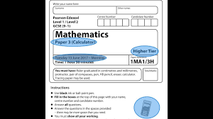 Edexcel Gcse Maths June 2017 Paper 3 Higher Calculator 3h Youtube